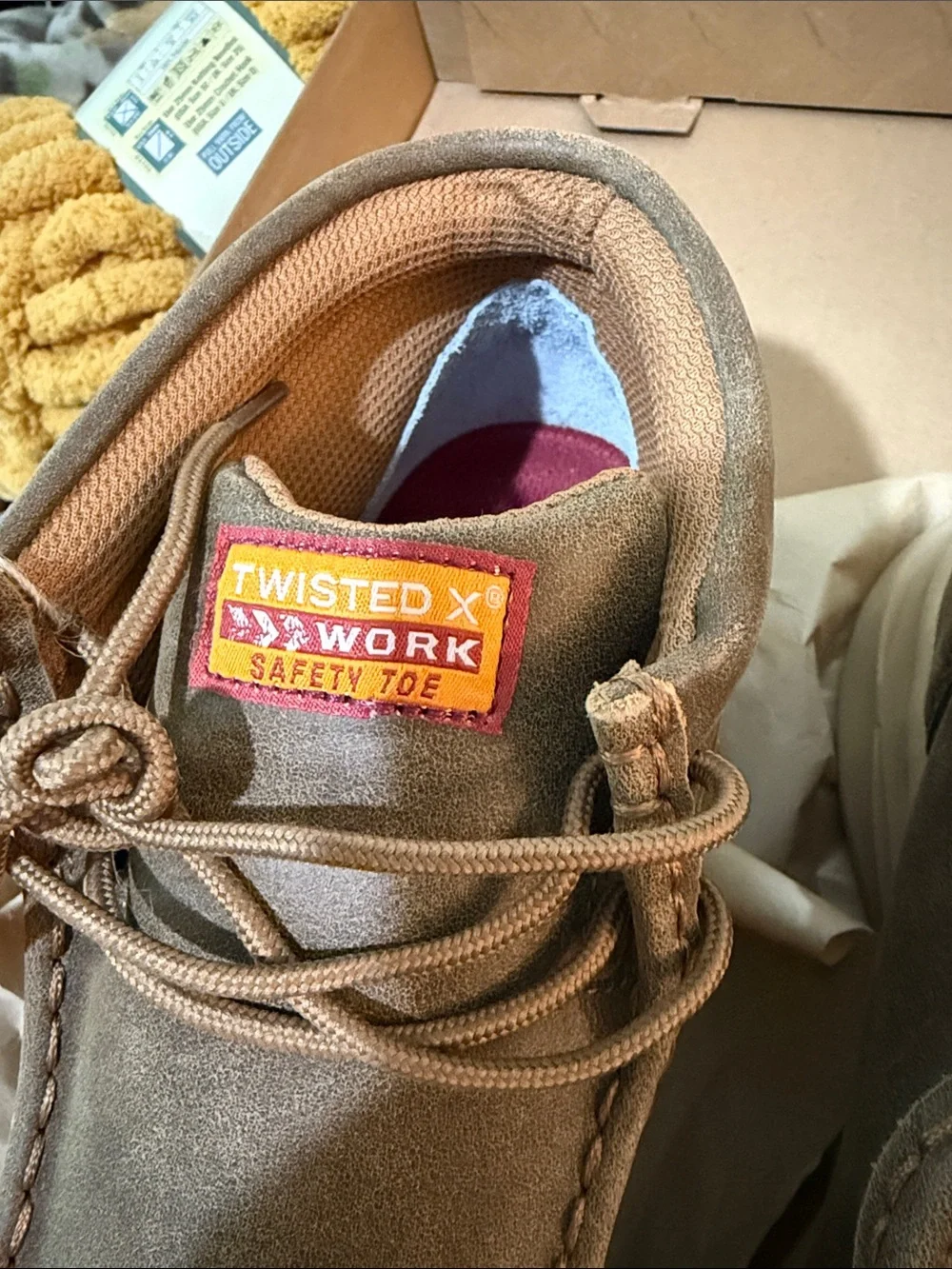 Twisted X Work Safety Toe Women’s Brown Moc Toe Work Shoes